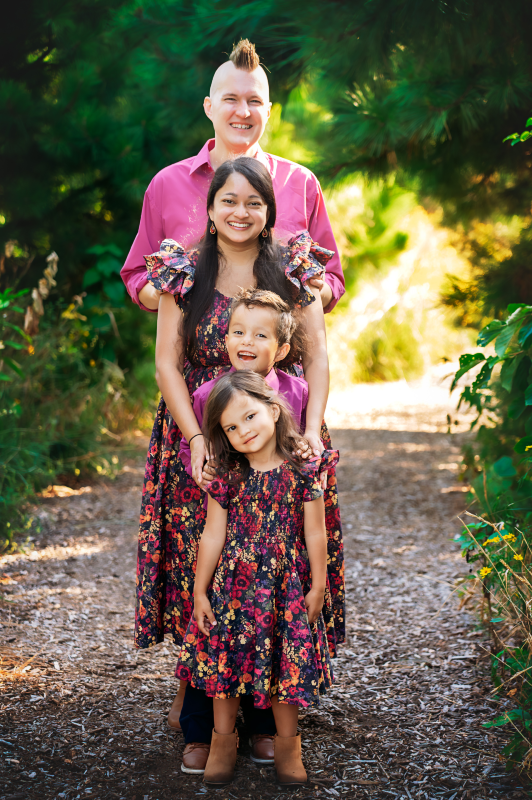 Our family all standing behind each other