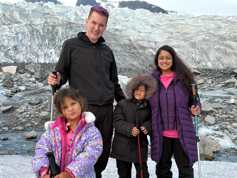 Our family on a glacier
